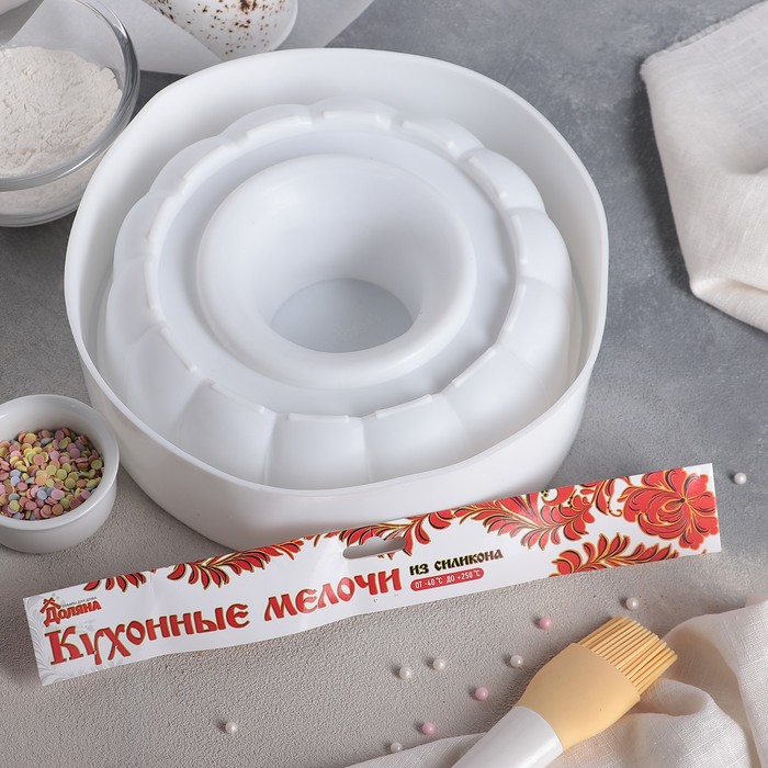 Форма для выпечки и муссовых десертов 24х6,5 см "Кекс", цвет белый