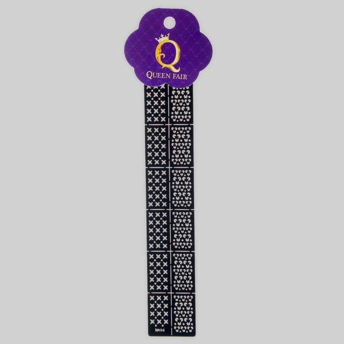 Трафареты для ногтей "Геометрические цветы", 12шт