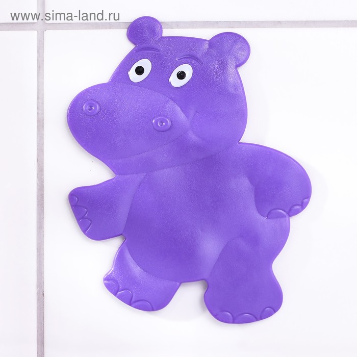 

Мини-коврик для ванны Доляна «Бегемотик», 12×13 см, цвет фиолетовый