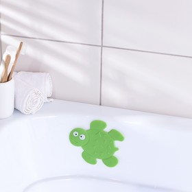 Мини-коврик для ванны Доляна «Черепашка», 11×13,5 см, цвет зелёный Ош