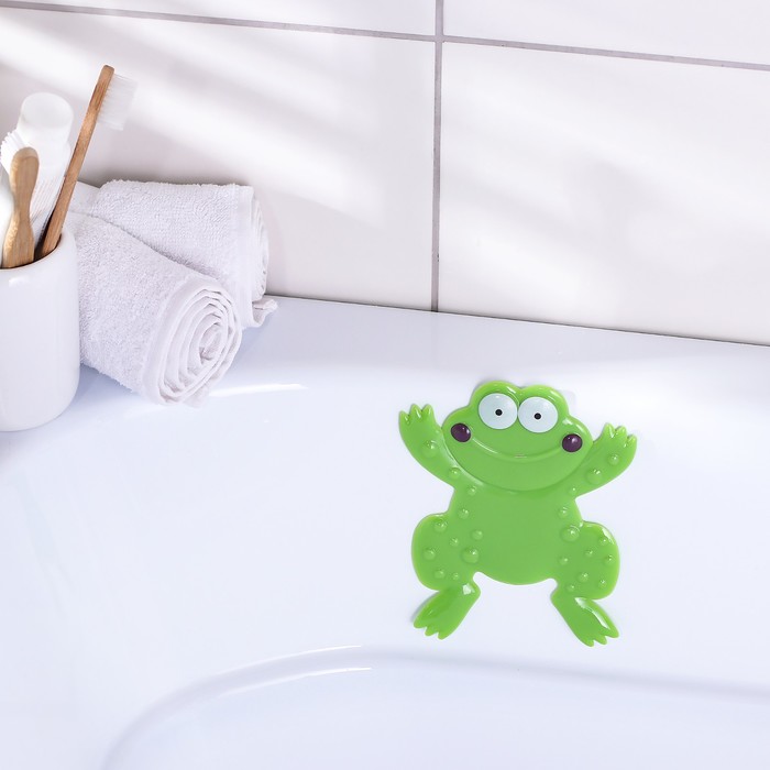Мини-коврик для ванны Доляна Лягушонок, 11,514 см, цвет зелёный