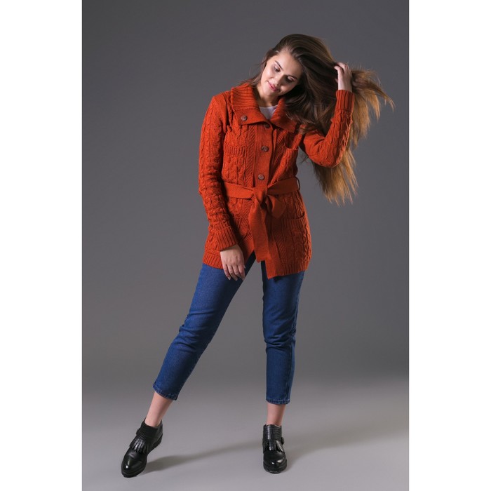 Кардиган женский 3361, цвет терракот, р-р 42