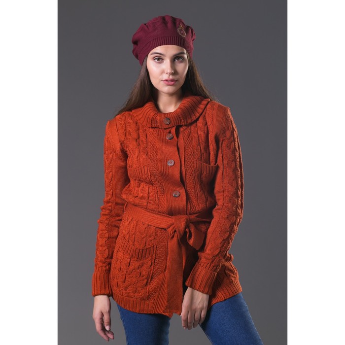 Кардиган женский 3361, цвет терракот, р-р 42