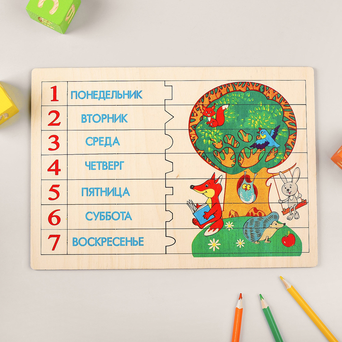 Рамка-вкладыш "Я учу дни недели"