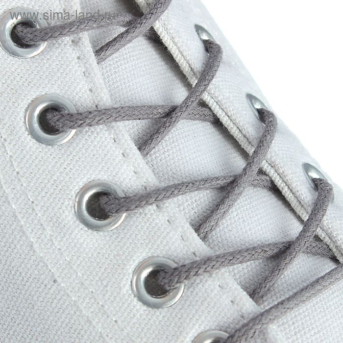 цена Шнурки для обуви круглые, с пропиткой, d=2,5мм, 75см, цвет тёмно-серый