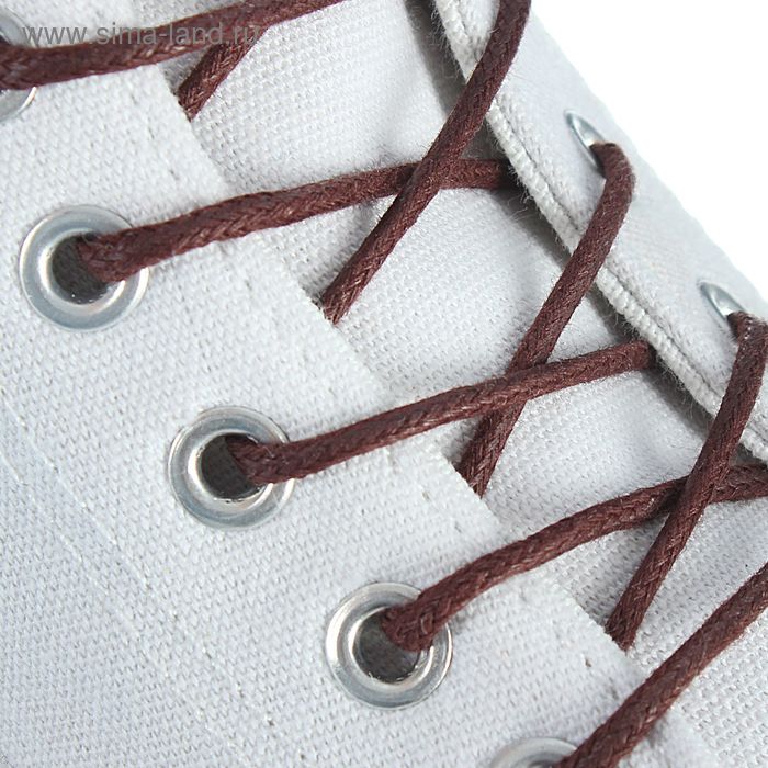 Шнурки для обуви круглые, с пропиткой, d=2,5мм, 90см, цвет коричневый
