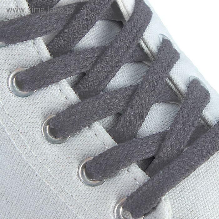 фото Шнурки для обуви плоские, d=9мм, 120см, цвет серый braus