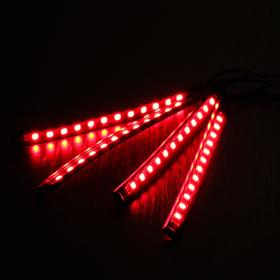 Подсветка салона 9 LED-5050, 14 см, пульт, светомузыка, мультисвет RGB, 4 шт от Сима-ленд