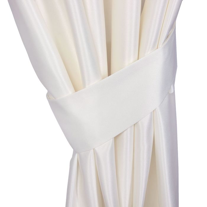 Штора портьерная "Этель" ширина 200, высота 250, цвет белый, атлас