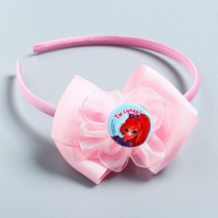 Ободок с бантом "Ты супер", феи ВИНКС: Блум, 11 х 3,5 см