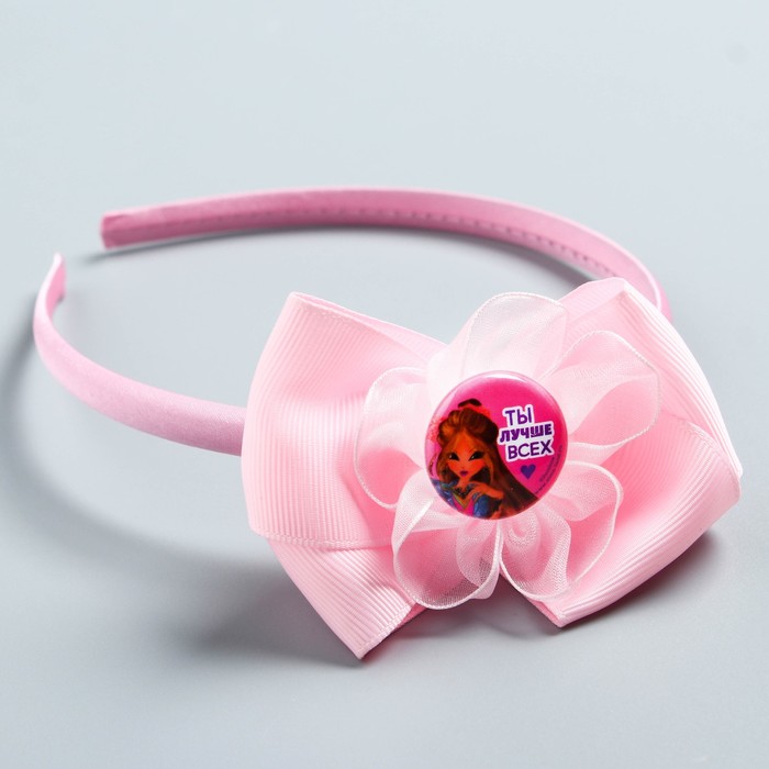 Ободок с бантом "Ты лучше всех", феи ВИНКС: Флора, 11 х 3,5 см