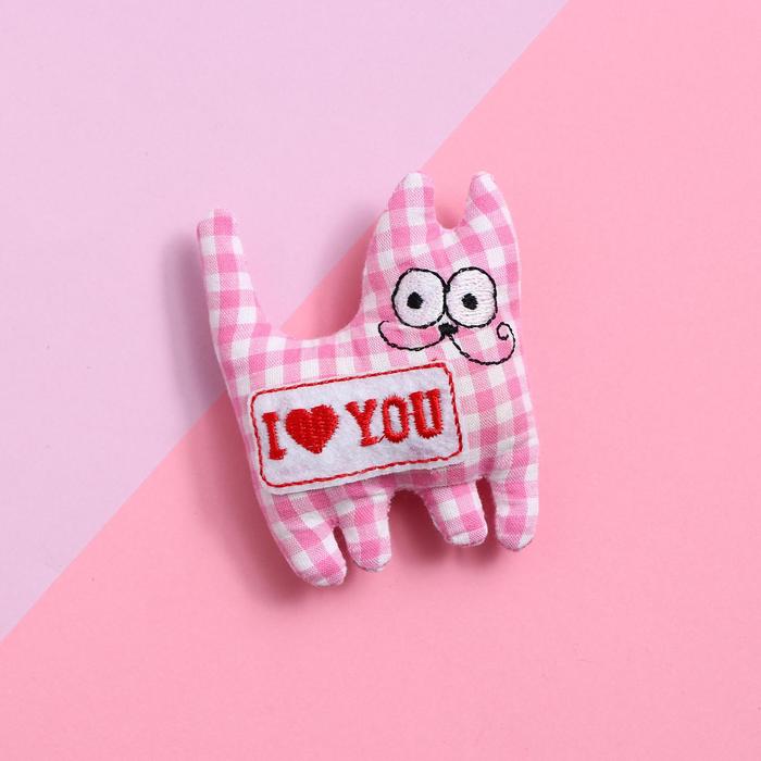 Мягкий магнит "I love you", котик
