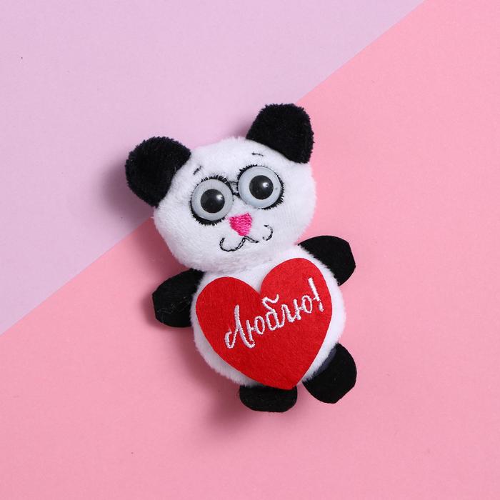 Мягкий магнит "Люблю", пандочка