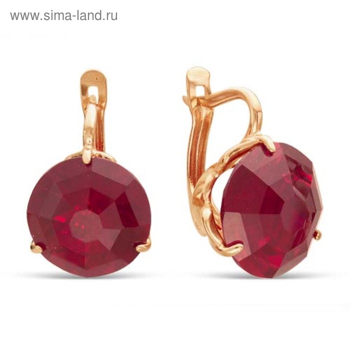 

Серьги "Блеск граней", позолота, цвет красный