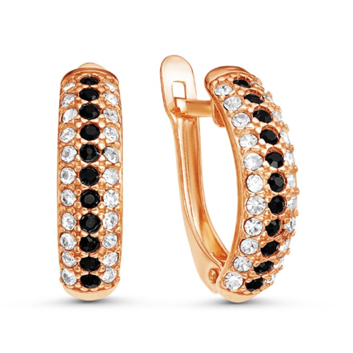 Серьги "Дорожка малая", позолота