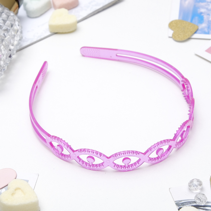 Ободок для волос "Изгиб" прозрачный, овал, микс