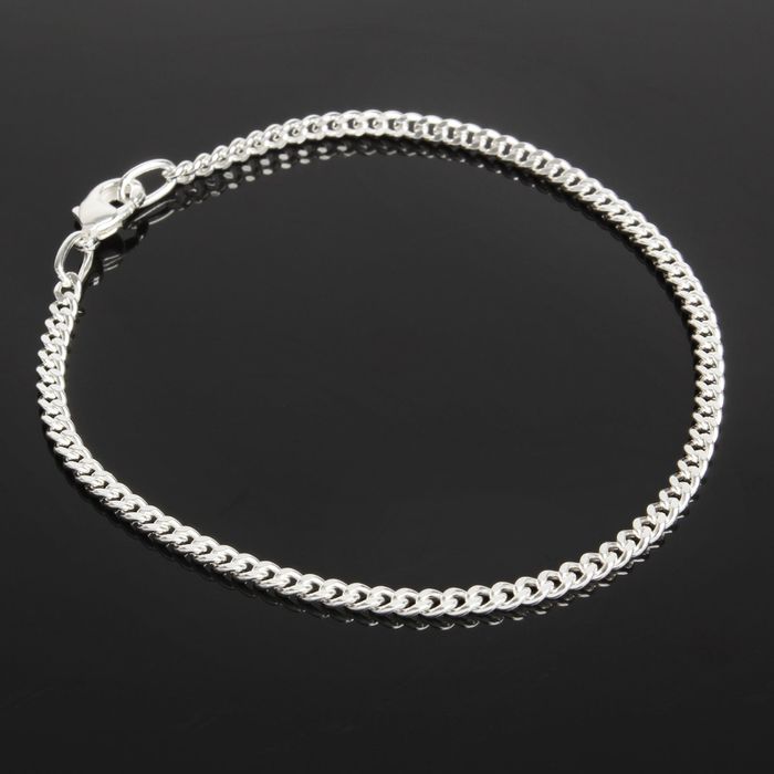 Браслет посеребрение "Панцирное гранёное плетение", 17 размер