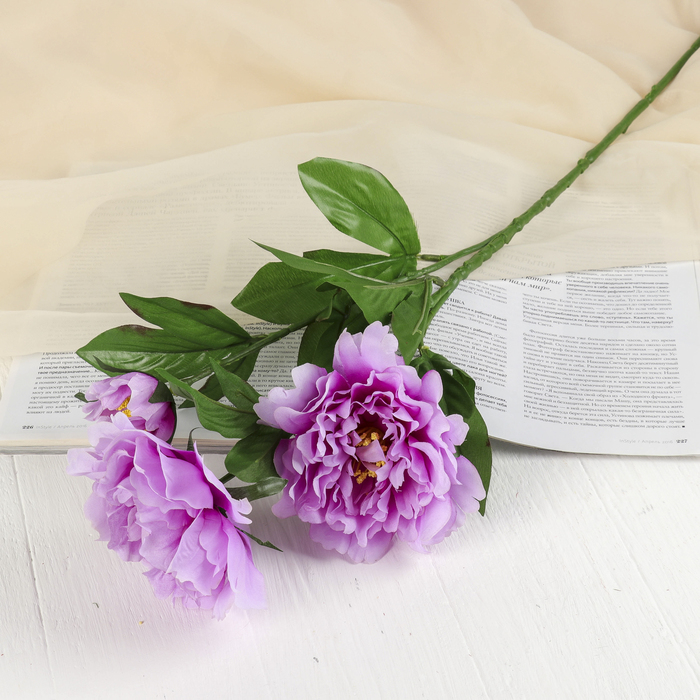 Цветы искусственные "Пышные бутоны" 10*70 см, сиреневый