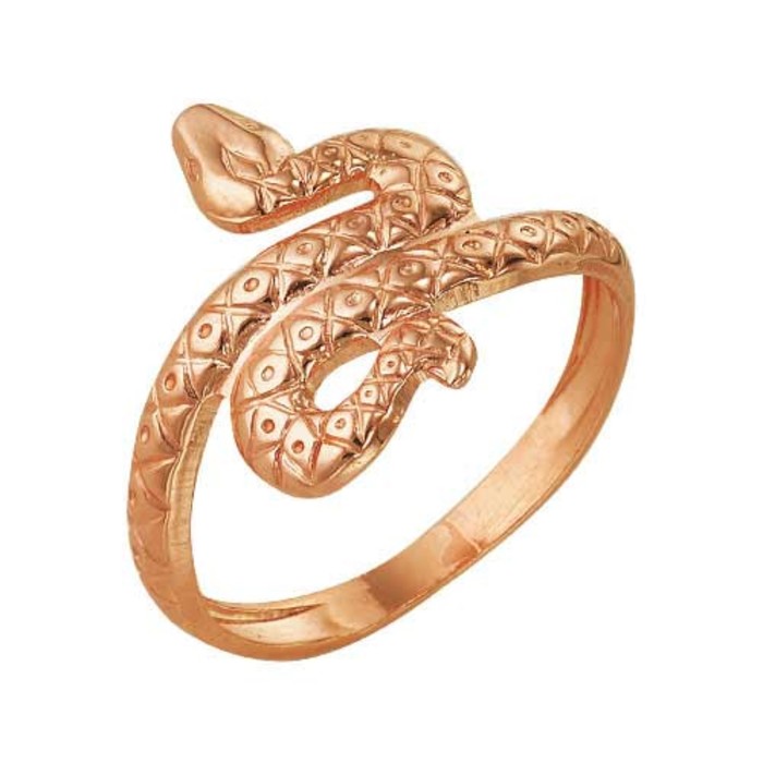 Кольцо "Змея", позолота, 16.5 размер