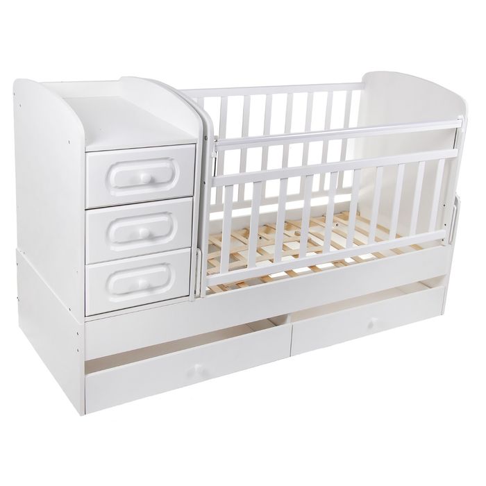 Детская кровать-трансформер «КТМ-МДФ», цвет белый