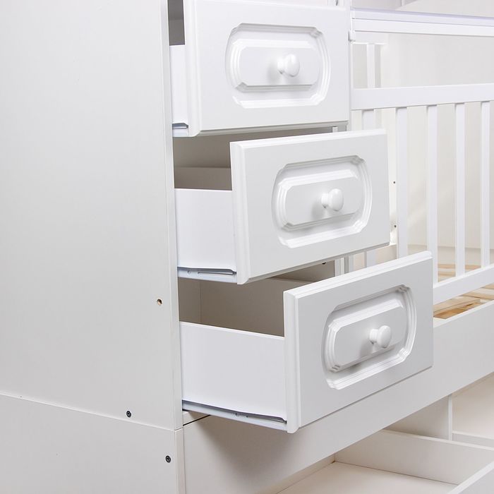 Детская кровать-трансформер «КТМ-МДФ», цвет белый