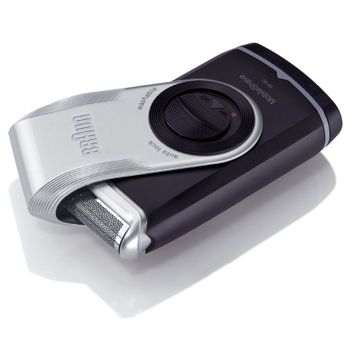 Электробритва Braun M90, сеточная, встроенный триммер, черный/серебро