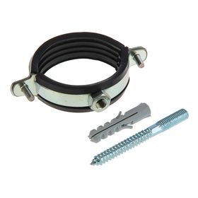 

Хомут для труб с гайкой М10, 2 1/2”, 75-80 мм, в компл.: шпилька сантех 10х100, дюбель 12х60
