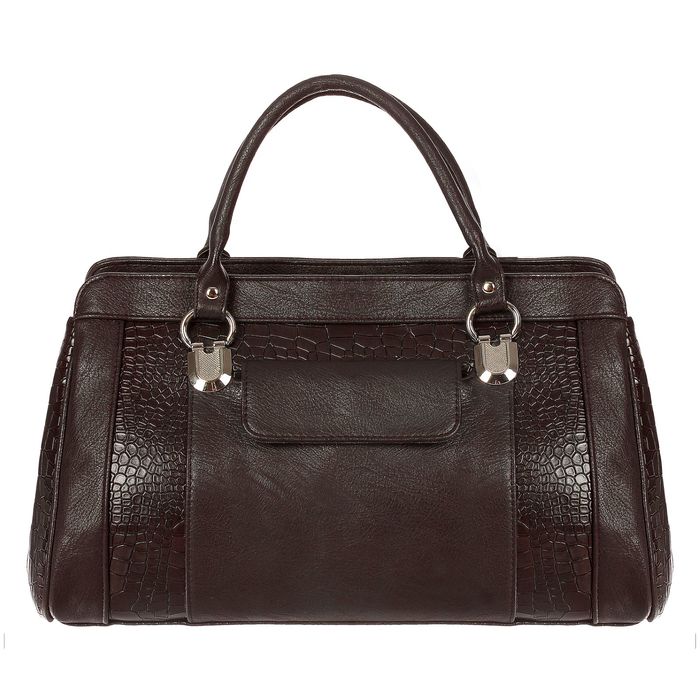 Сумка женская на молнии, 1 отдел, 2 наружных кармана, цвет коричневый