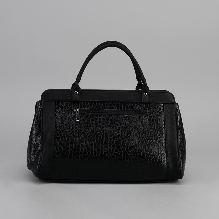 Сумка женская на молнии, 1 отдел, 2 наружных кармана, цвет чёрный