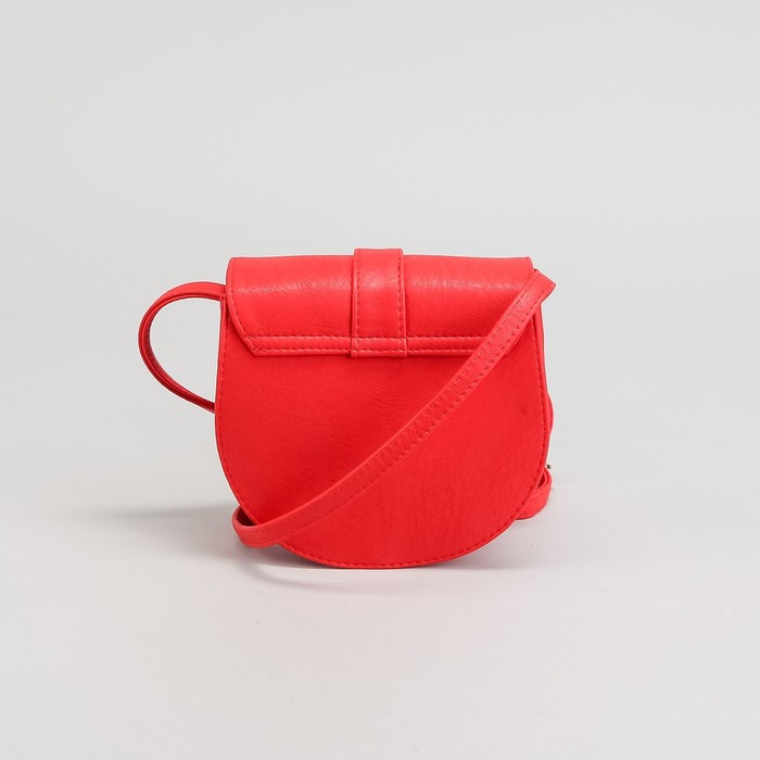 Сумка женская на магните, 1 отдел, длинный ремень, цвет красный