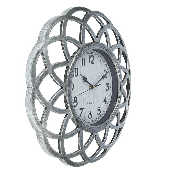 Часы настенные "Серия Жанна. Виражи", d=39 см, рама хром, циферблат ретро