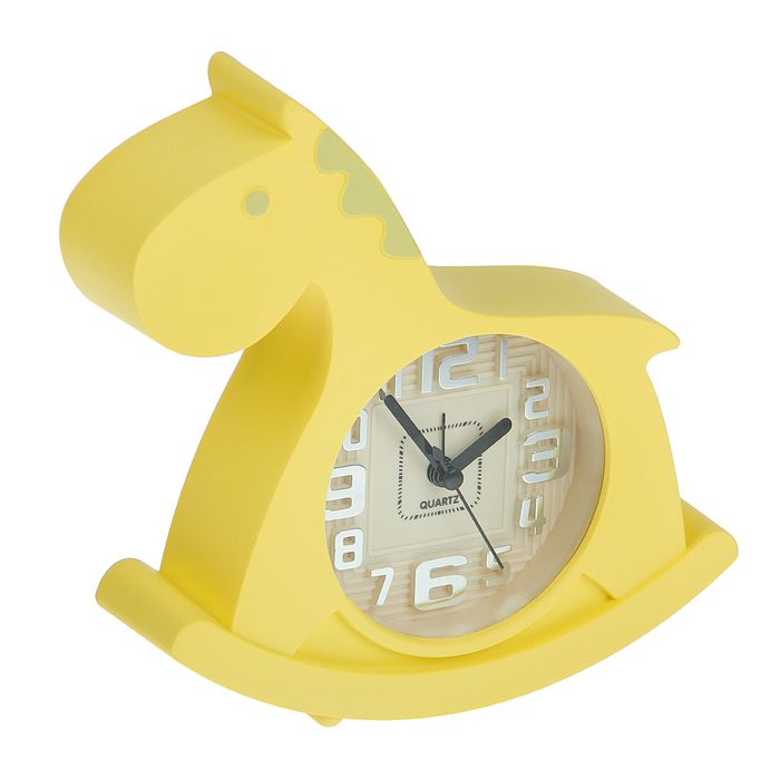 Будильник детский "Лошадка-качалка", 18х17 см, микс