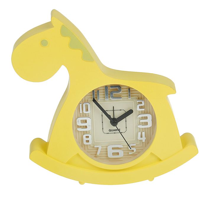 Будильник детский "Лошадка-качалка", 18х17 см, микс