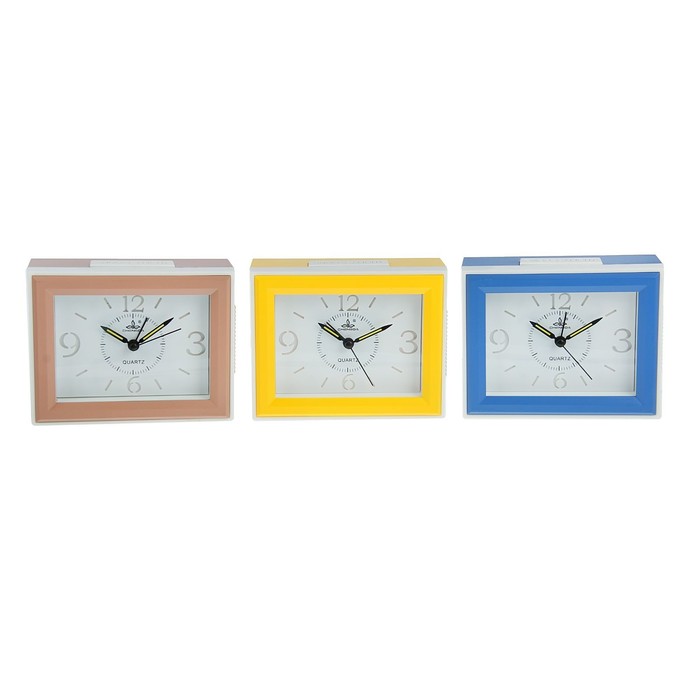 Будильник прямоуг.крупные цифры 3,6,9,12, бел циферблат, подсветка, музыка микс 11,5*14,5см