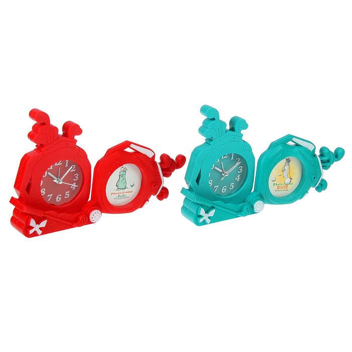 Будильник+фото с крышкой (d=7см) Гольф, микс 12*16см