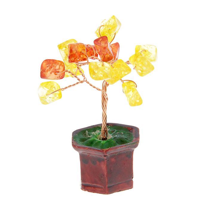 Денежное дерево 12 камней "Янтарное"