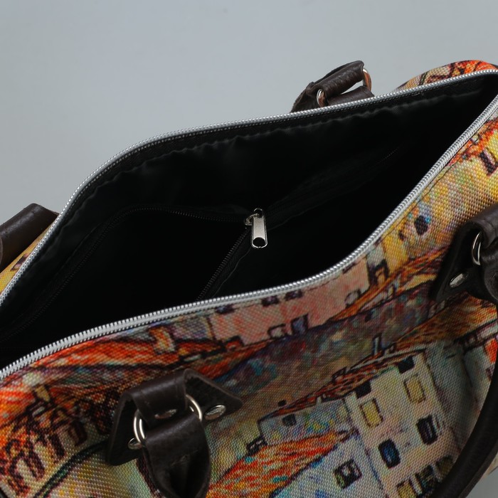 Сумка женская на молнии, 1 отдел, наружный карман, цвет коричневый