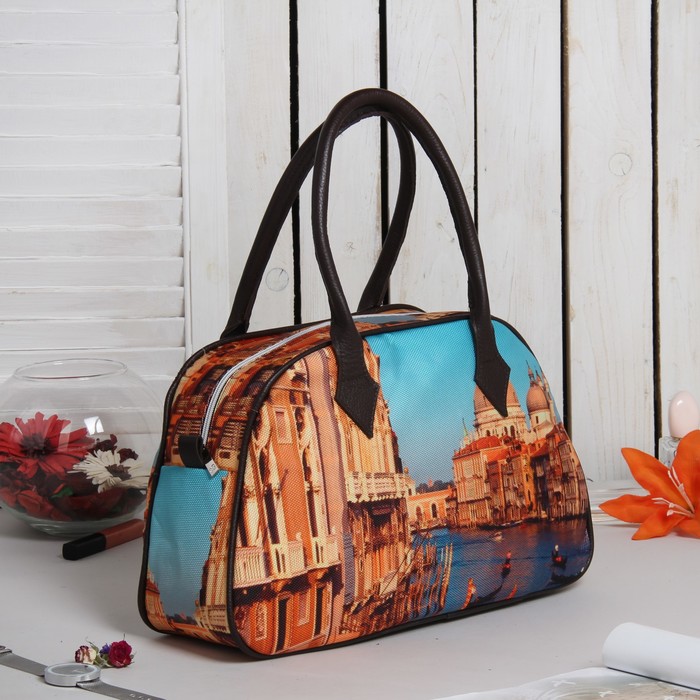 Сумка женская на молнии, 1 отдел, наружный карман, цвет коричневый