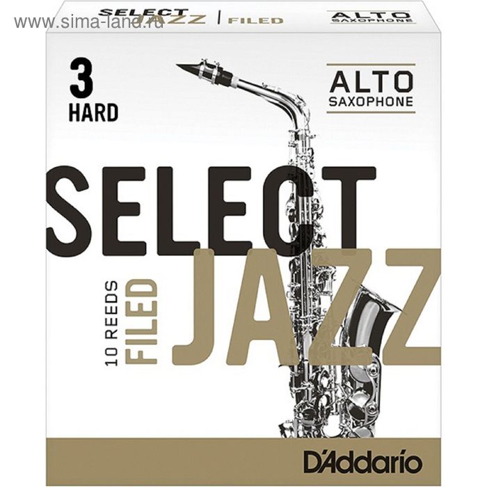 цена Трости для саксофона альт Rico RSF10ASX3H Select Jazz, размер 3, жесткие (Hard), 10шт