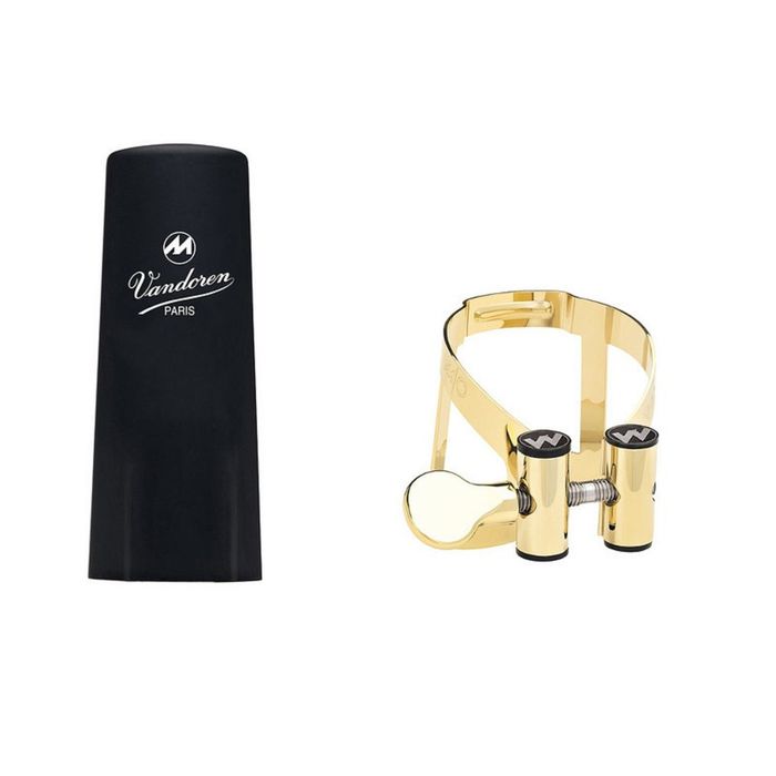 Лигатура для мундштука кларнета Vandoren LC61GP M/O, Bb металлическая, позолоченная, с одним винтом