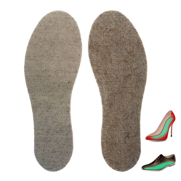 Стельки для обуви льняные "Лён", 35-36 р-р, пара, цвет светло-коричневый