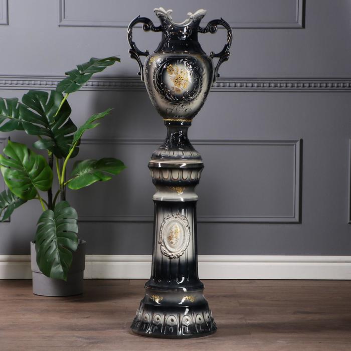 Ваза "Астория" на колонне, чёрная