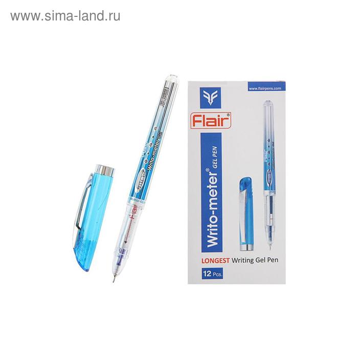 Ручка гелевая Flair WRITO-METER 0.5 мм узел-игла, (пишет 1.5 км), увел.объем стержня, мягкое письмо, синяя