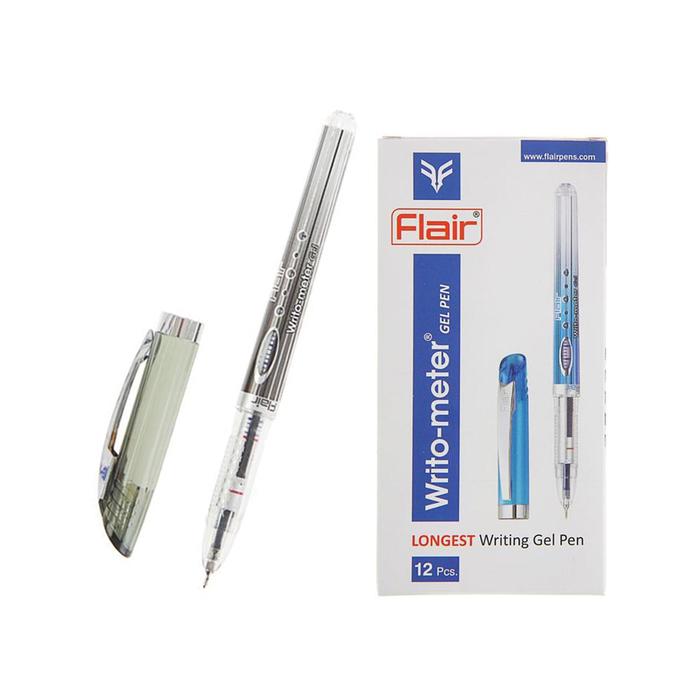 Ручка гелевая Flair WRITO-METER 0.6 мм узел-игла, (пишет 1.8 км), мягкое письмо, стержень чёрный F-747
