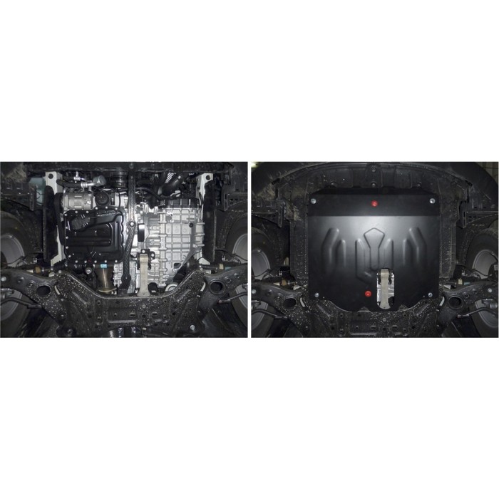 Защита картера и КПП АвтоБРОНЯ для Kia Sorento (V - 2.2d; 2.4) 2012-н.в., крепеж в комплекте, сталь, 2 мм, 111.02823.1