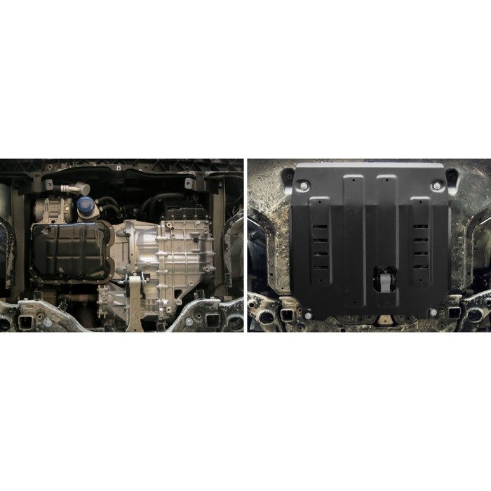 Защита картера и КПП АвтоБРОНЯ для Kia Sorento Prime (V - 2.4; 2.2d; 3.3) 2015-2017 2018-н.в., крепеж в комплекте, сталь, 2 мм, 111.02831.1
