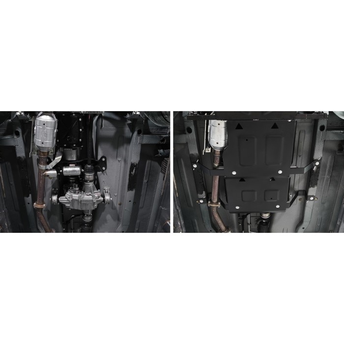 Защита КПП и РК АвтоБРОНЯ для Lada 4х4 2001-н.в., крепеж в комплекте, сталь, 2 мм, 111.06020.1