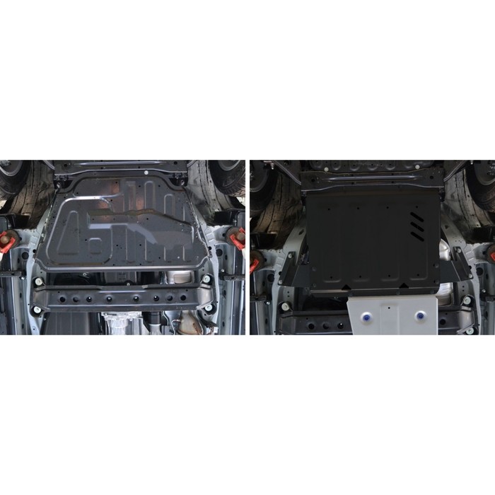 Защита КПП АвтоБРОНЯ для Mitsubishi Pajero III 1999-2006, крепеж в комплекте, сталь, 2 мм, 111.04044.1