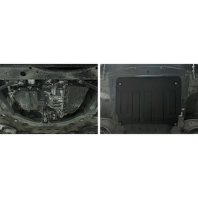 Защита картера и КПП АвтоБРОНЯ для Nissan Qashqai II Европа (V - 1.2; 1.6D; 2.0) 2014-2015, сталь 1.8 мм, с крепежом, 111.04153.1 от Сима-ленд