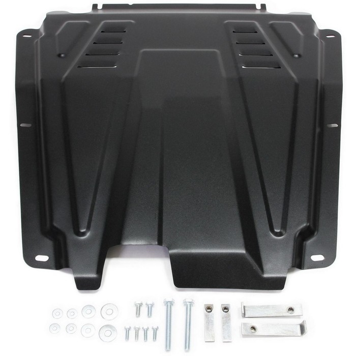 Защита картера и КПП АвтоБРОНЯ для Renault Sandero Stepway (V - 1.6) 2005-2014 2014-н.в., крепеж в комплекте, сталь, 2 мм, 111.06027.1